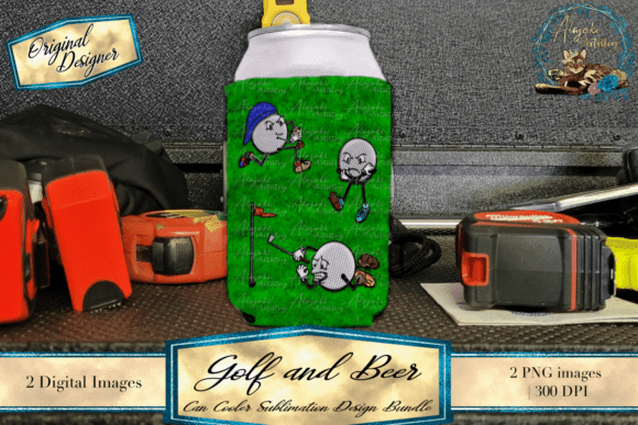 Download Golf &amp; Beer Can Cooler Sublimation Desig - Can cooler Collection