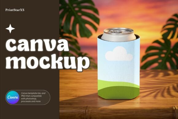Download Can Cooler Canva Mockup Printify Mockups - Can cooler Collection