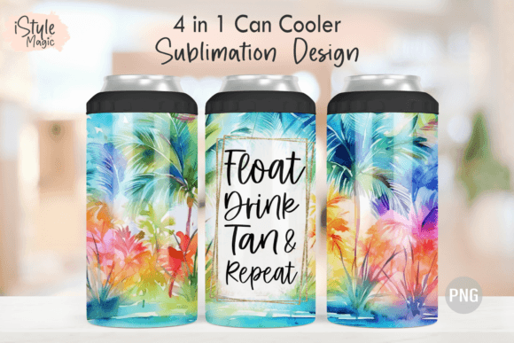 Download Float Drink Tan Repeat 4 in 1 Can Cooler - Can cooler Collection