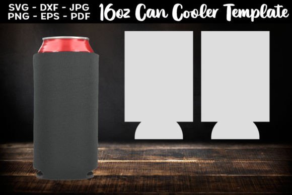 Download 16oz Can Cooler Template SVG PNG - Can cooler Collection