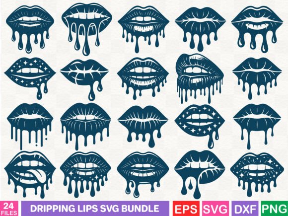 Download Dripping Lips SVG Bundle - Dripping lips svg Collection