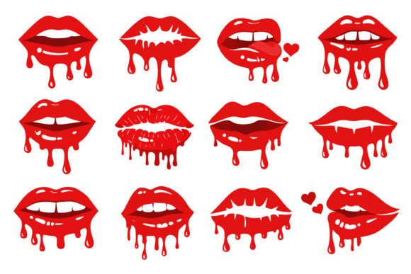 Download Sexy Dripping Lips SVG Bundle - Dripping lips svg Collection