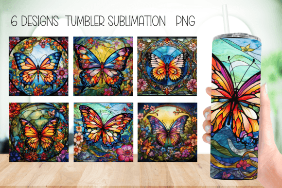 Download Butterfly Stain Glass Tumbler Designs - Tumbler designs Collection