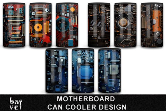 Download Motherboard Can Cooler Bundle PNG Design - Can cooler Collection
