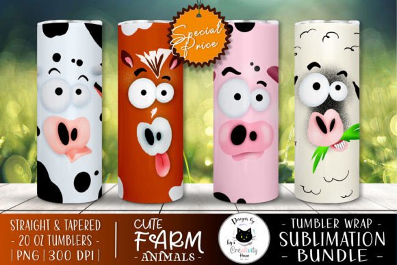 Download Cartoon Farm Animal Tumbler Designs - Tumbler designs Collection