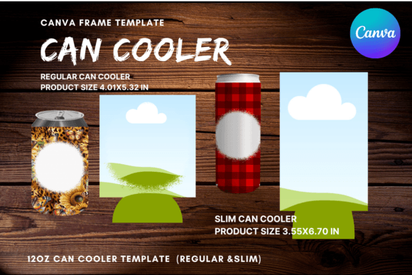Download 12oz Can Cooler Canva Frame Template - Can cooler Collection