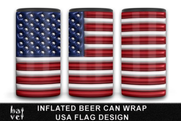 Download 3D Patriotic Can Cooler Inflated Design - Can cooler Collection