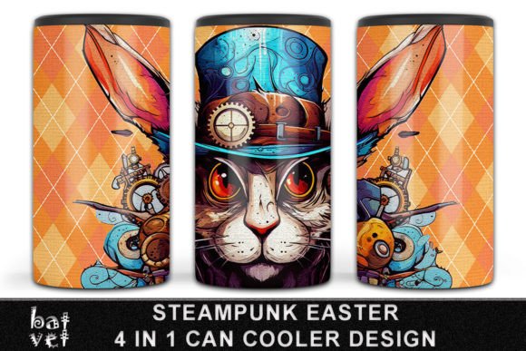 Download Steampunk Easter Can Cooler Design PNG - Can cooler Collection
